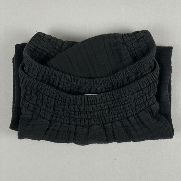 Old Navy Short‎ Sleeve Elastic Gauze Blouse Top Med Black Casual Whimsygoth - Picture 12 of 14